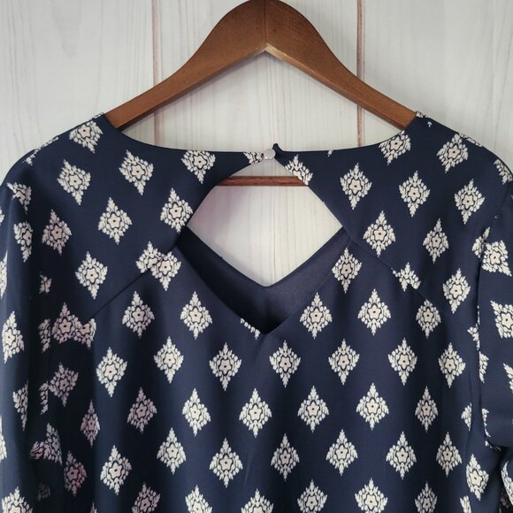 Cato Long Sleeve Midi Dress, L, Blue Multi Color, “Bandana Print”, Bell Sleeve, - Picture 5 of 9